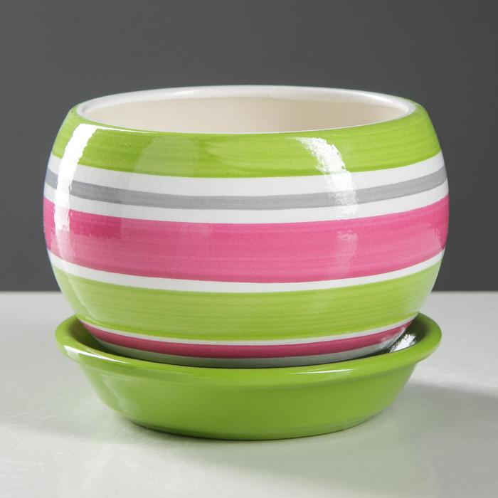 Горшок для цветов "Шар", полоска, разноцветный, керамика, 0.4 л
Горшок для цветов "Шар", полоска, разноцветный, керамика, 0.4 л