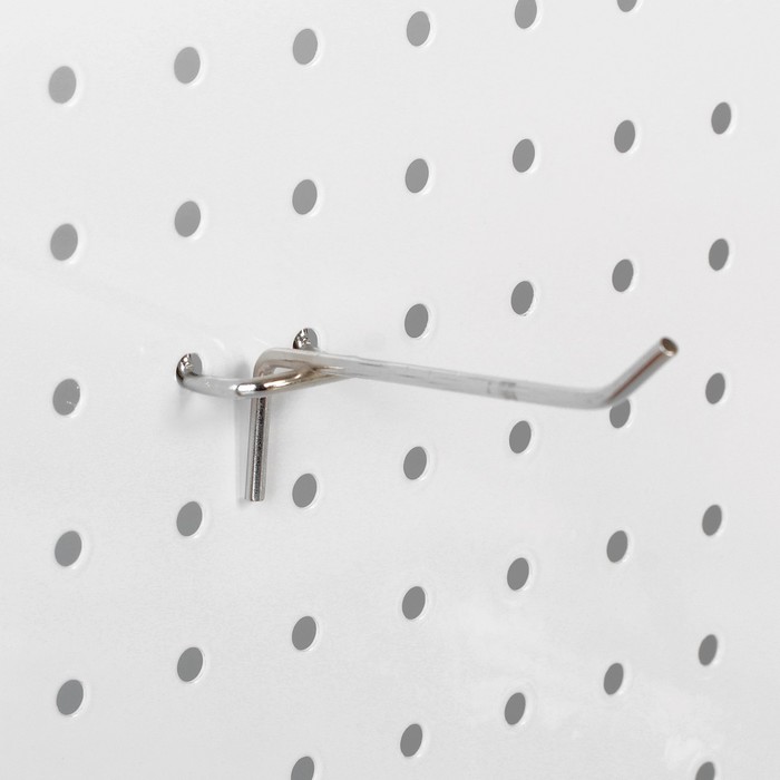 фото Крючок одинарный для металлической перфорированной панели, d=3,5мм, l=10, цвет хром