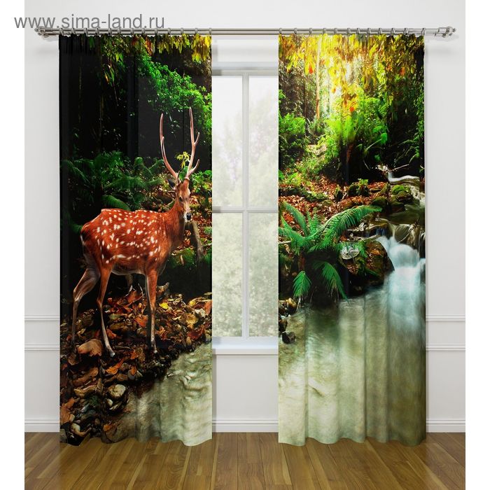 Фотошторы «Олень у реки», ширина 145 см, высота 260 см - 2 шт., габардин
Фотошторы «Олень у реки», ширина 145 см, высота 260 см - 2 шт., габардин