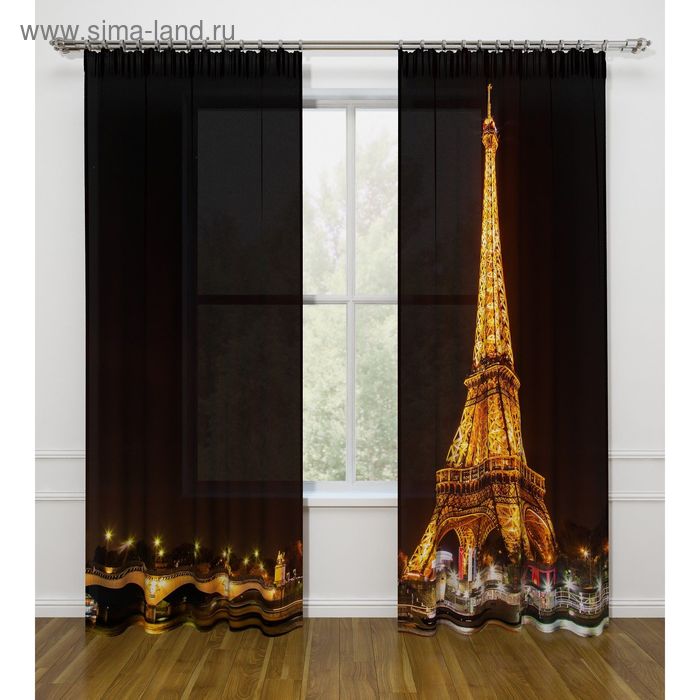 Фототюль «Ночной Париж», ширина 145 см, высота 260 см - 2 шт., вуаль
Фототюль «Ночной Париж», ширина 145 см, высота 260 см - 2 шт., вуаль