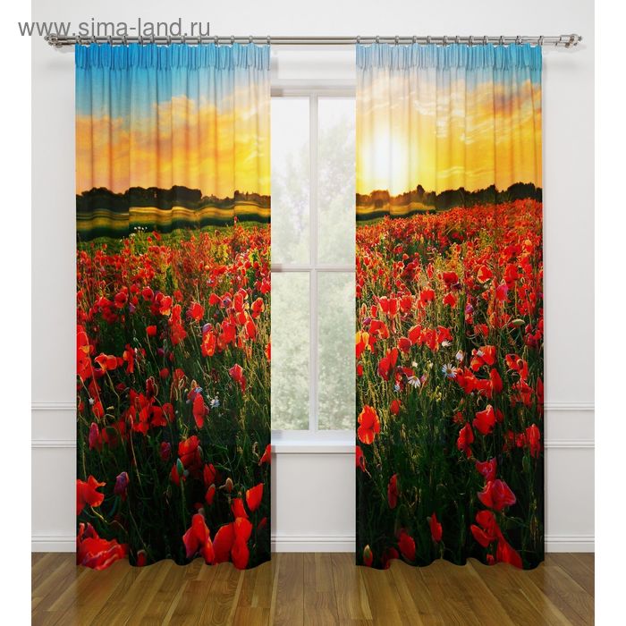 Фотошторы «Ромашки и маки», ширина 145 см, высота 260 см - 2 шт., габардин
Фотошторы «Ромашки и маки», ширина 145 см, высота 260 см - 2 шт., габардин