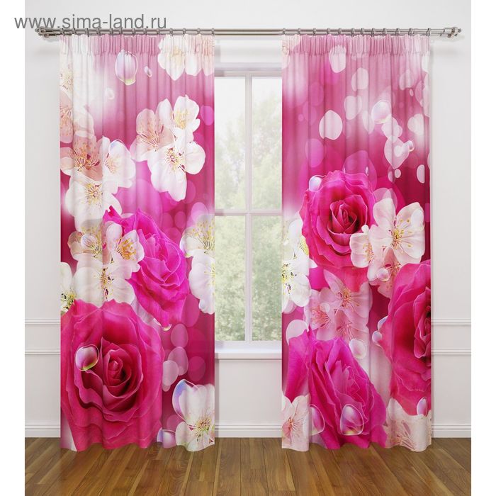 Фотошторы «Роза и вишня», ширина 145 см, высота 260 см - 2 шт., габардин
Фотошторы «Роза и вишня», ширина 145 см, высота 260 см - 2 шт., габардин
