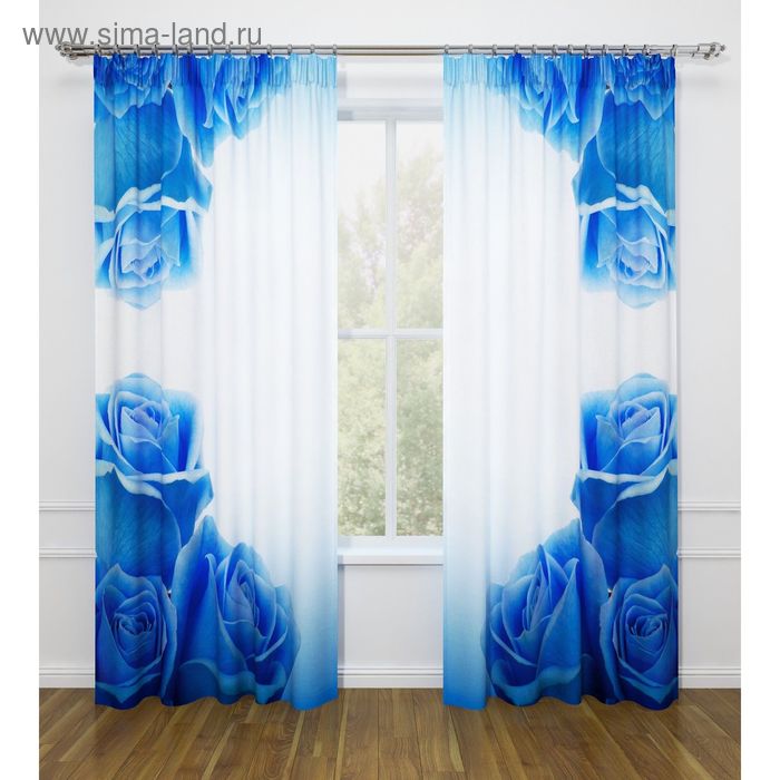 Фотошторы «Синие розы», ширина 145 см, высота 260 см - 2 шт., габардин
Фотошторы «Синие розы», ширина 145 см, высота 260 см - 2 шт., габардин