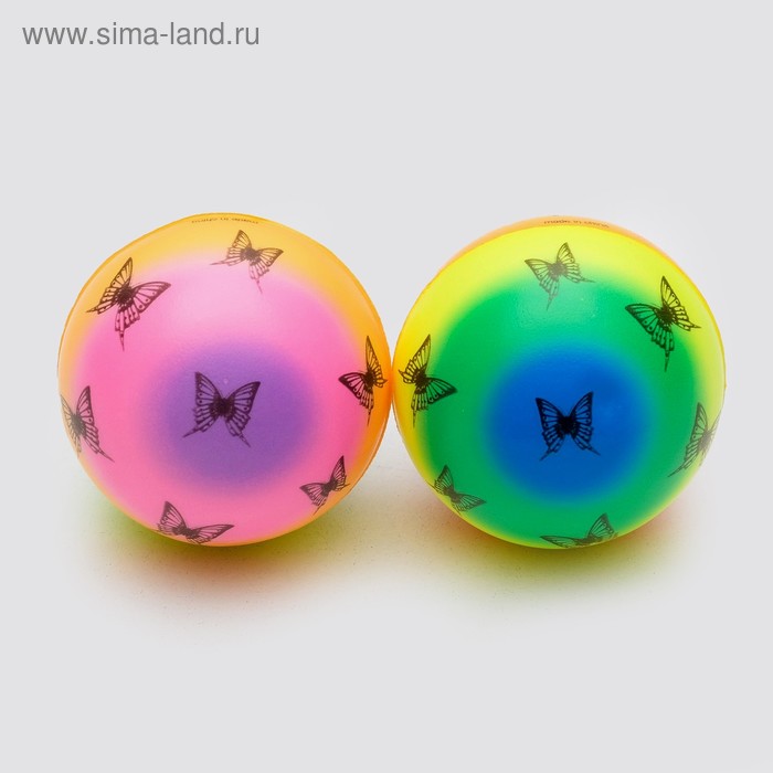 фото Мячик зефирный "бабочки", 6,3 см, микс цветов пижон