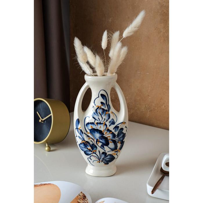 Ваза керамическая "Муза", настольная, роспись, бело-синяя, 21 см
Ваза керамическая "Муза", настольная, роспись, бело-синяя, 21 см