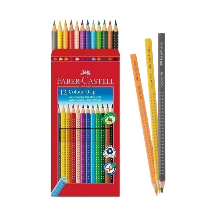 Карандаши акварельные 12 цветов Faber-Castell Grip 2001 7/3.3 мм, трёхгранный корпус с массажными шашечками
Карандаши акварельные 12 цветов Faber-Castell Grip 2001 7/3.3 мм, трёхгранный корпус с массажными шашечками