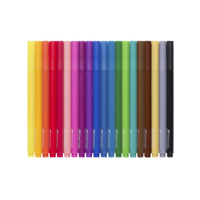 Фломастеры 20 цветов Faber-Castell Grip 1553 трехгранный корпус с массажными шашечками, ударопрочный наконечник
Фломастеры 20 цветов Faber-Castell Grip 1553 трехгранный корпус с массажными шашечками, ударопрочный наконечник