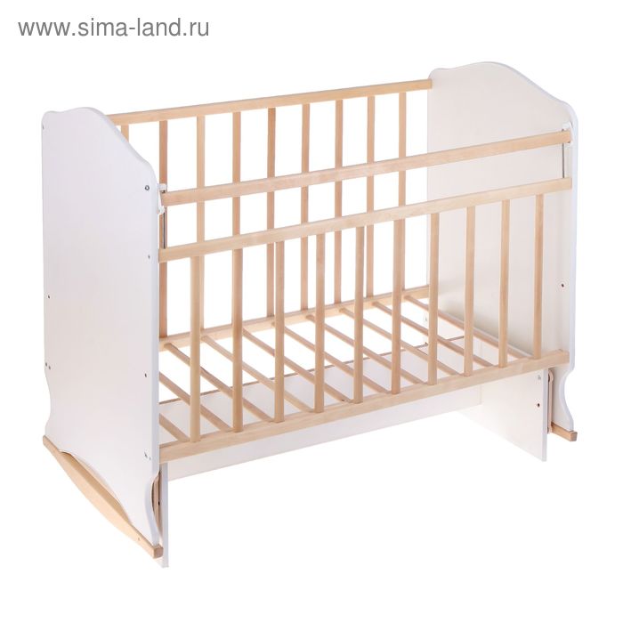 Детская кроватка «Морозко» на качалке с поперечным маятником, цвет белый/берёза 
Детская кроватка «Морозко» на качалке с поперечным маятником, цвет белый/берёза