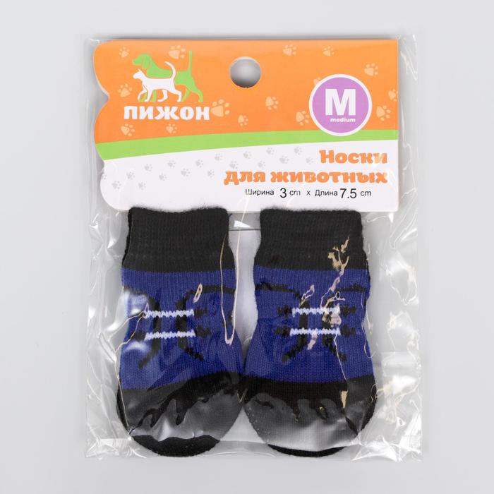 фото Носки нескользящие "шнурки", размер m (3/4 * 7,5 см), набор 4 шт пижон