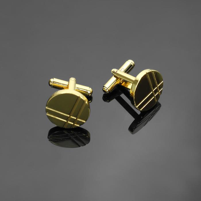 Запонки стальные "Классика" круг, две полосы, цвет золото
Запонки стальные "Классика" круг, две полосы, цвет золото