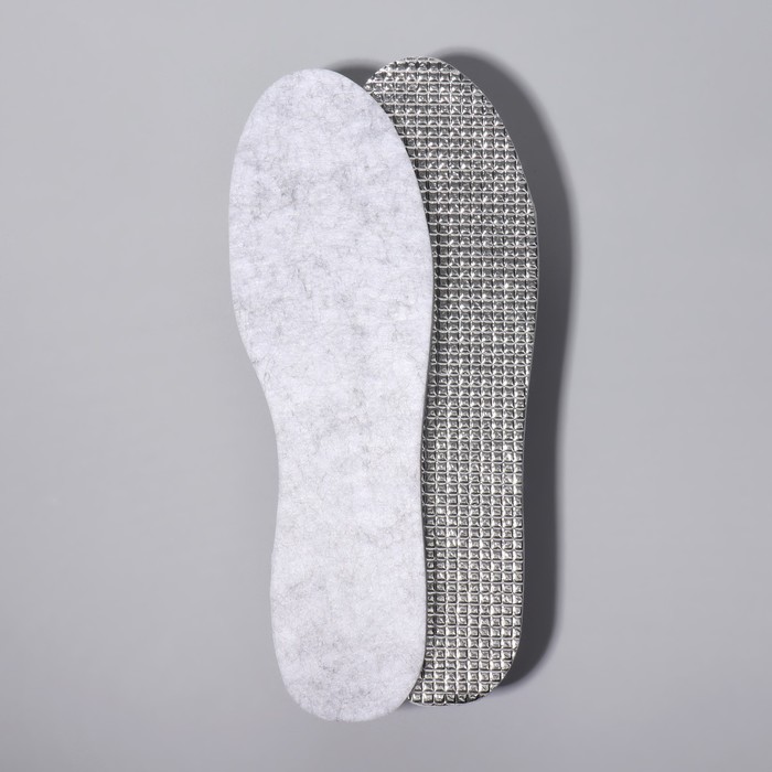 фото Стельки для обуви, утеплённые, фольгированные, универсальные, 36-45 р-р, пара, цвет серый pregrada