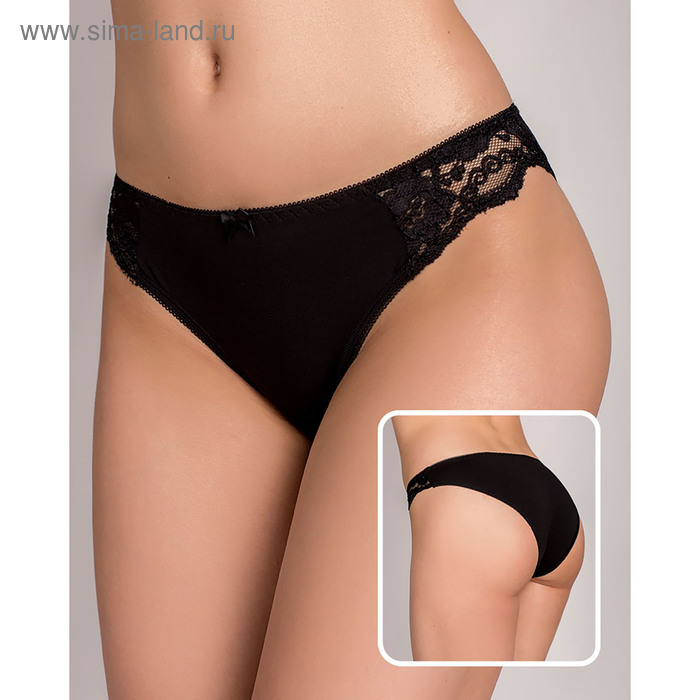 фото Трусы женские слипы, цвет черный, размер 50 виссон