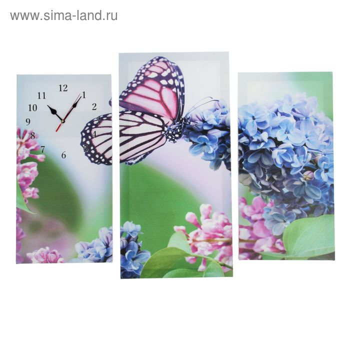 Часы настенные, модульные, серия: Цветы, "Бабочка на цветках", 60х80 см
Часы настенные, модульные, серия: Цветы, "Бабочка на цветках", 60х80 см