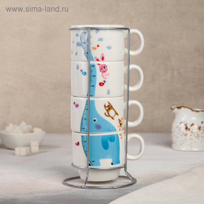 Набор кружек «Хобот», 180 мл, 4 шт, на металлической подставке
Набор кружек «Хобот», 180 мл, 4 шт, на металлической подставке