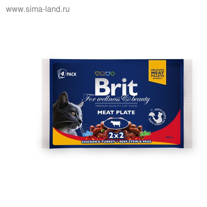 Влажный корм Brit Premium "Мясная тарелка" для кошек, пауч, 4 х 100 г
Влажный корм Brit Premium "Мясная тарелка" для кошек, пауч, 4 х 100 г