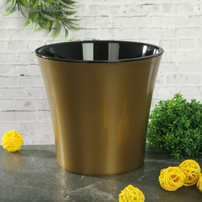 Кашпо со вставкой «Арте», 2 л, цвет золото-чёрный
Кашпо со вставкой «Арте», 2 л, цвет золото-чёрный