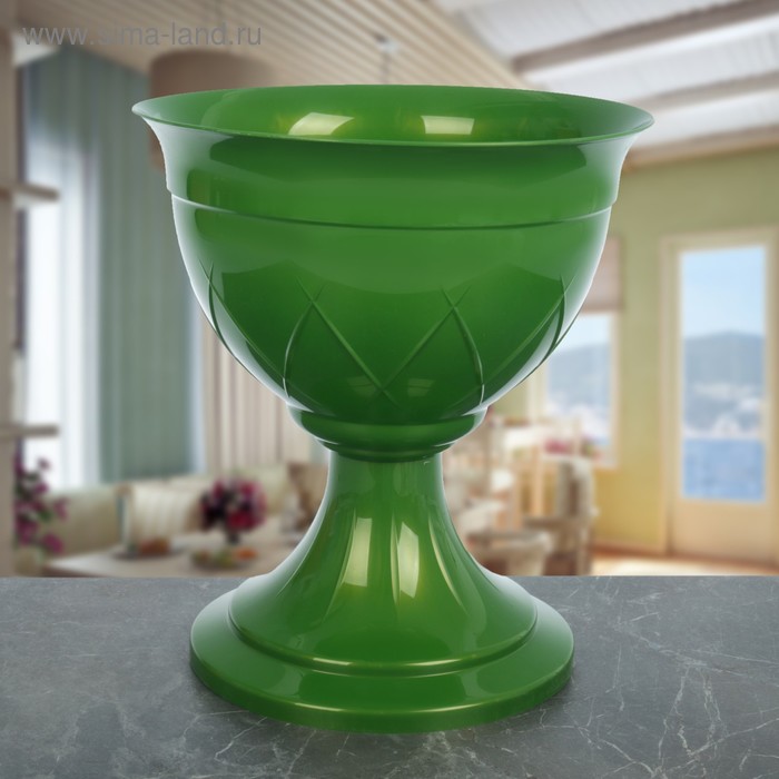 Вазон на ножке «Лилия», 9 л, цвет зелёное золото 
Вазон на ножке «Лилия», 9 л, цвет зелёное золото