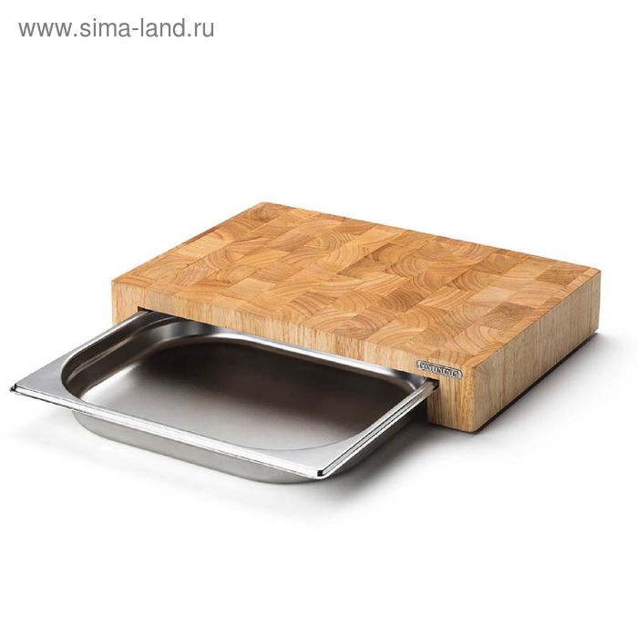 Блок мясника Continenta с металлической вставкой-подносом, цвет натуральный 
Блок мясника Continenta с металлической вставкой-подносом, цвет натуральный