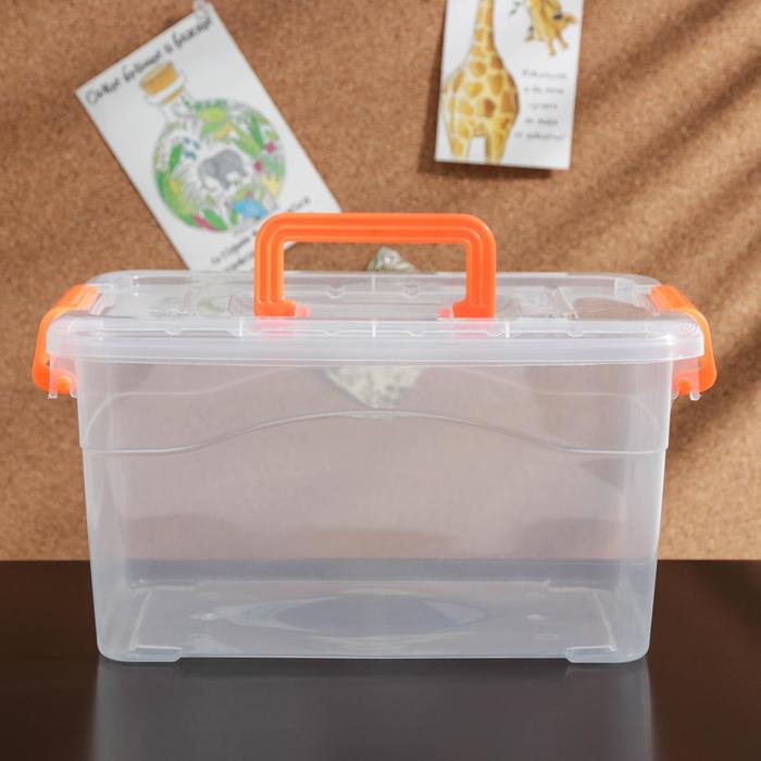 Контейнер для хранения с крышкой и ручкой на защёлке «Дипломат», 29×19×15 см, цвет МИКС 
Контейнер для хранения с крышкой и ручкой на защёлке «Дипломат», 29×19×15 см, цвет МИКС