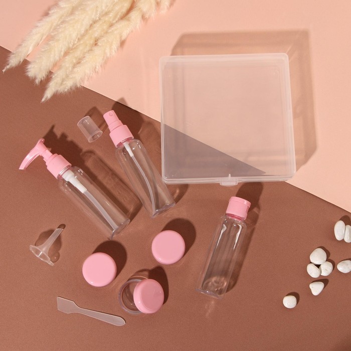 Набор для хранения, в футляре, 8 предметов, цвет розовый/прозрачный 
Набор для хранения, в футляре, 8 предметов, цвет розовый/прозрачный