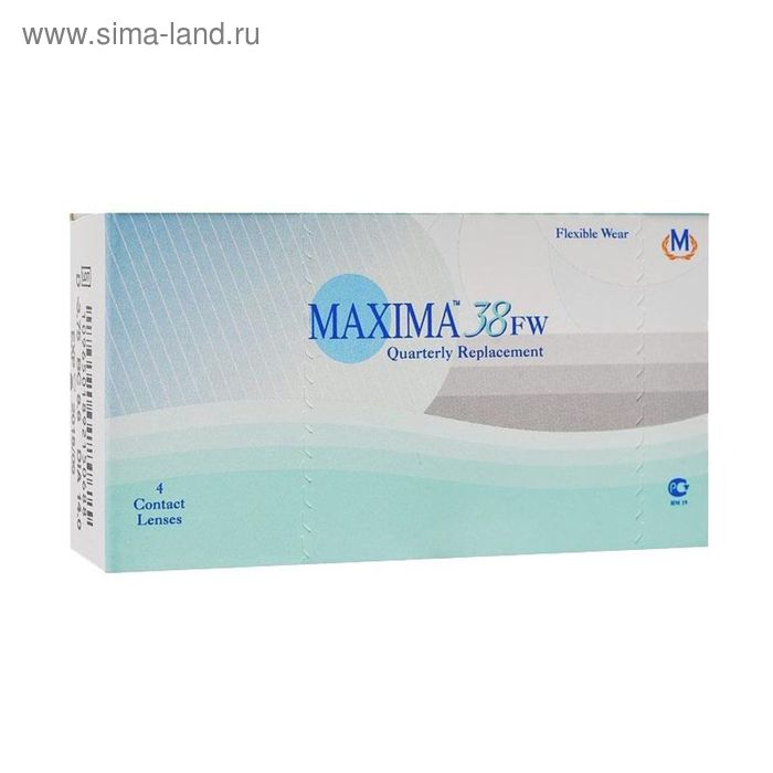 Контактные линзы Maxima 38 FW, -5/8,6 в наборе 4 шт.
Контактные линзы Maxima 38 FW, -5/8,6 в наборе 4 шт.