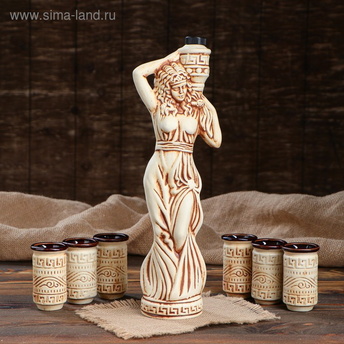 Набор для вина "Девушка с кувшином", 7 предметов, 0,5/0,1 л 
Набор для вина "Девушка с кувшином", 7 предметов, 0,5/0,1 л