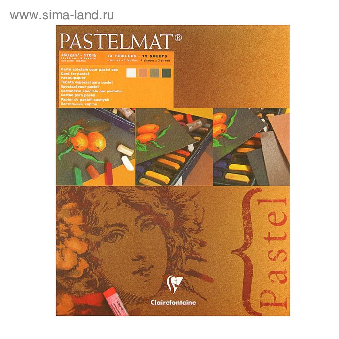 Альбом для пастели В4 240*300 мм Clairefontaine Pastelmat 12 листов склейка 360 г/м2, 4цв 96007С
Альбом для пастели В4 240*300 мм Clairefontaine Pastelmat 12 листов склейка 360 г/м2, 4цв 96007С