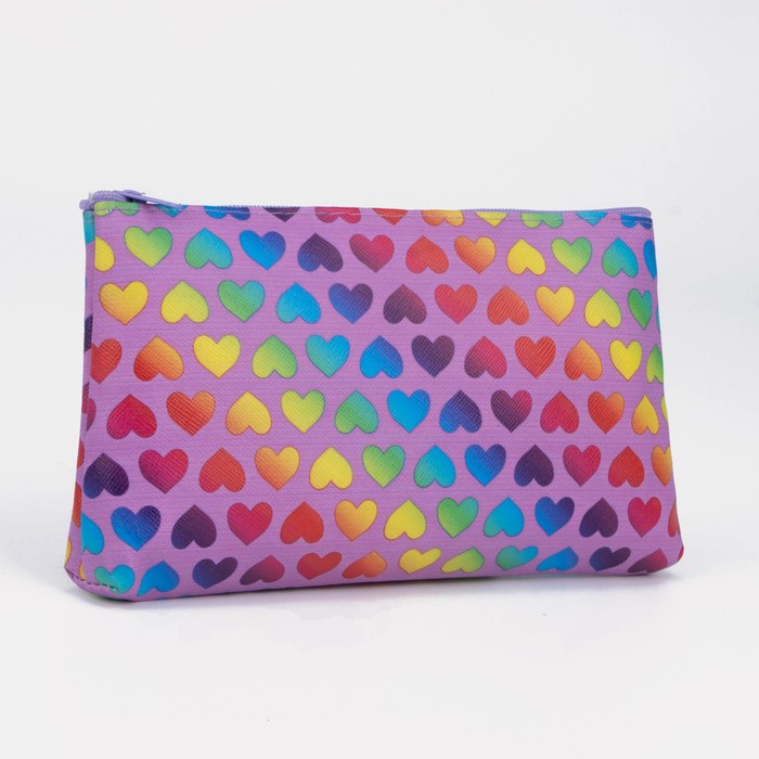 фото Косметичка простая на молнии, 1 отдел без подклада, цвет сиреневый