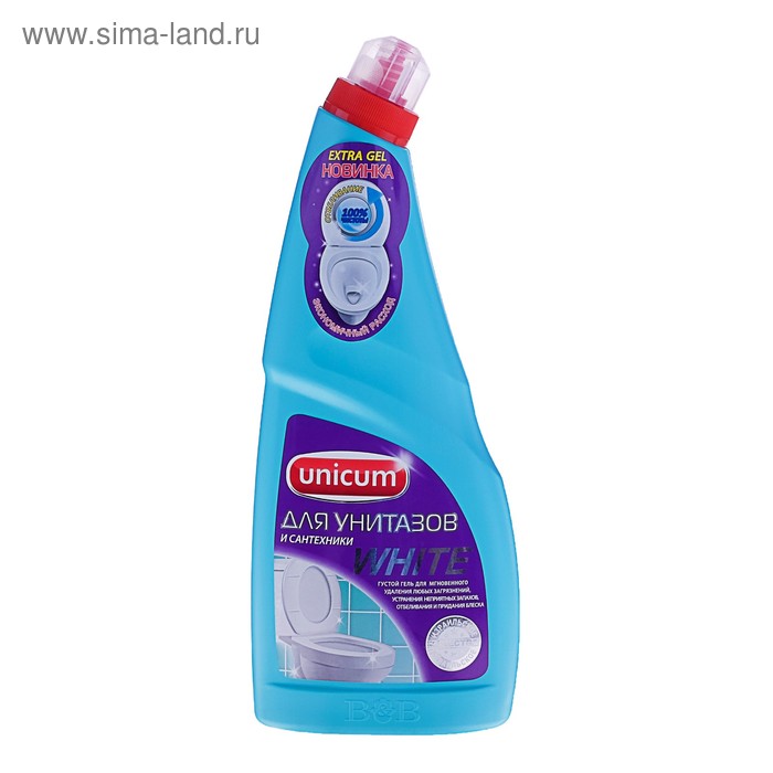 Средство для чистки унитазов Unicum, гель, с гипохлоритом, 750 мл 
Средство для чистки унитазов Unicum, гель, с гипохлоритом, 750 мл