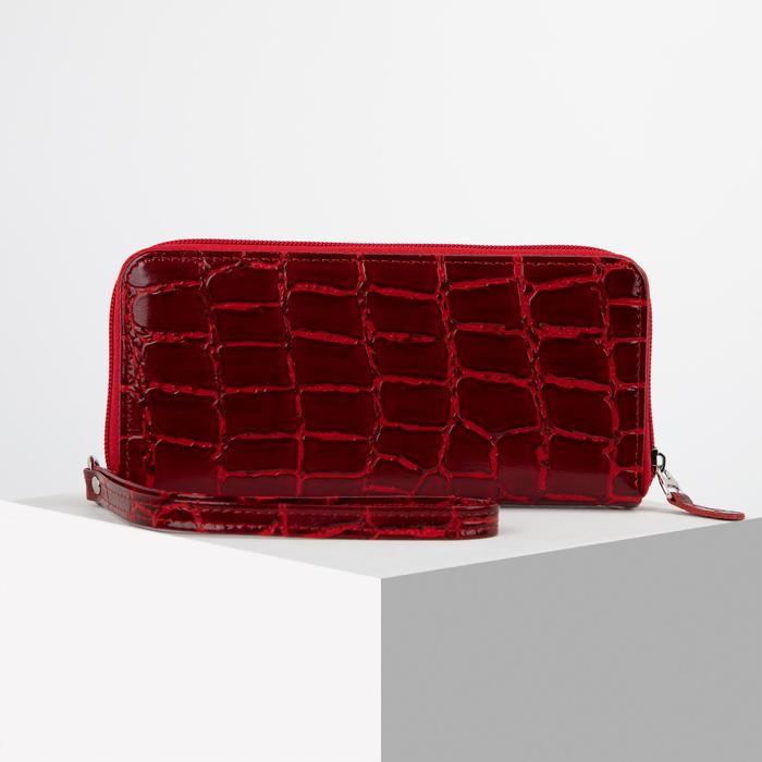 Кошелёк женский, 3 отдела на молнии, с ручкой, цвет красный
Кошелёк женский, 3 отдела на молнии, с ручкой, цвет красный