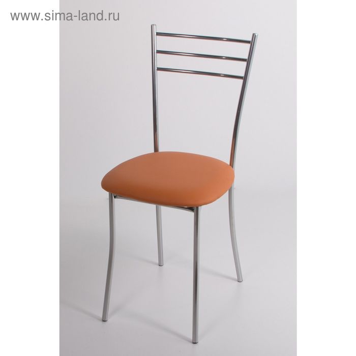 Стул на металлокаркасе Хлоя СТ хром люкс/оранжевый 
Стул на металлокаркасе Хлоя СТ хром люкс/оранжевый