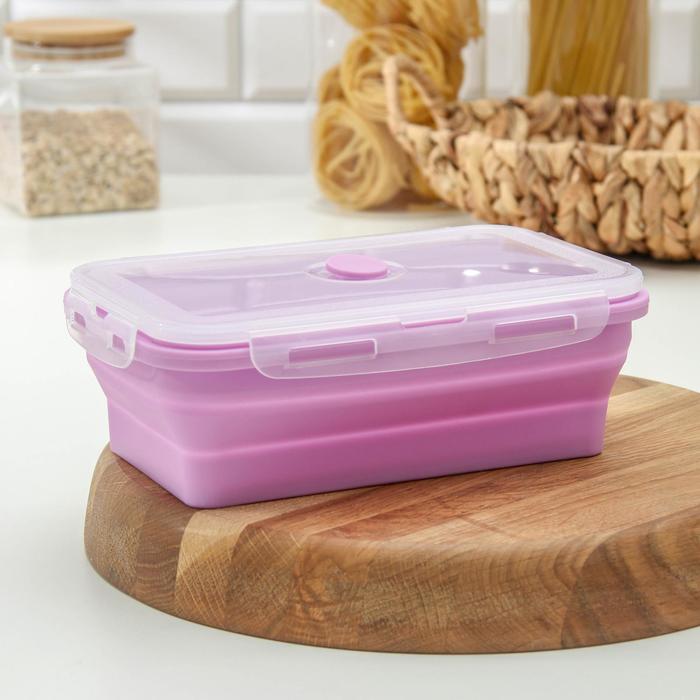 Контейнер складной, 1,3 л, с крышкой, цвет МИКС
Контейнер складной, 1,3 л, с крышкой, цвет МИКС