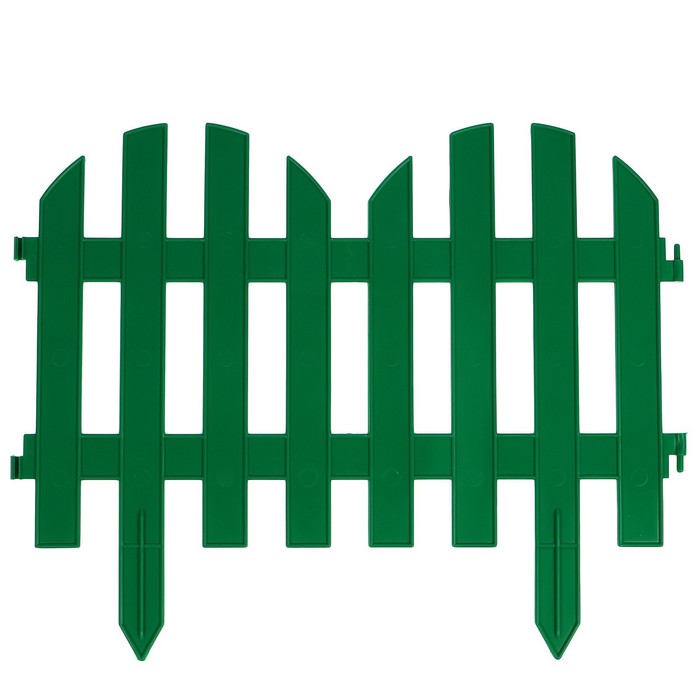 Ограждение декоративное, 28 × 300 см, 7 секций, пластик, зелёный
Ограждение декоративное, 28 × 300 см, 7 секций, пластик, зелёный
