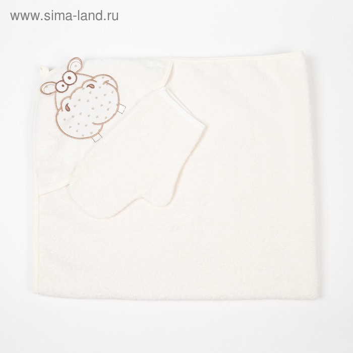 Полотенце-уголок "Бегемот", размер 100х110 см, цвет бежевый 
Полотенце-уголок "Бегемот", размер 100х110 см, цвет бежевый