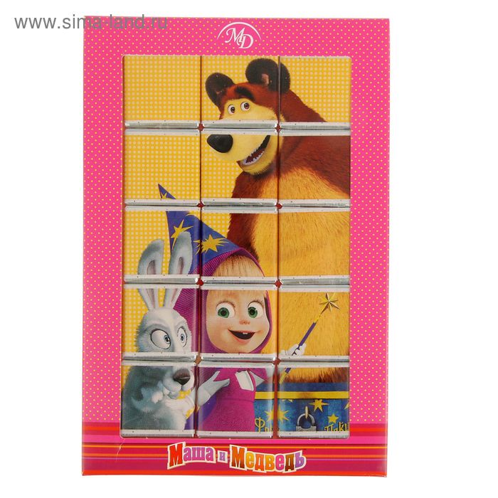 Шоколадный пазл "Маша и Медведь", шоколад молочный, 75 г
Шоколадный пазл "Маша и Медведь", шоколад молочный, 75 г