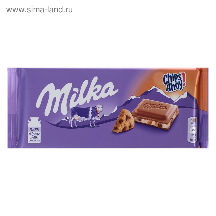Шоколад Milka Chips Ahoy, 100 г
Шоколад Milka Chips Ahoy, 100 г