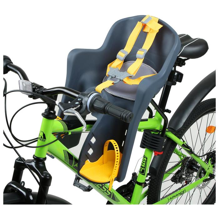 фото Велокресло переднее bg-6, крепление на раму, цвет тёмно-серый bq