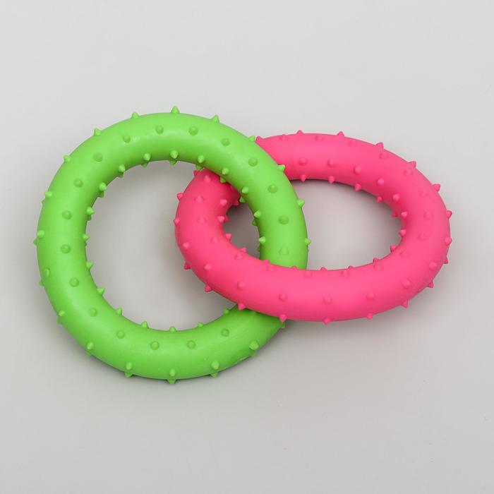 фото Игрушка жевательная суперпрочная "два кольца", микс цветов пижон