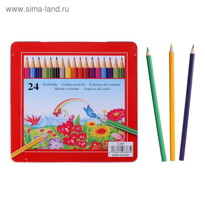 Карандаши 24 цвета, в металлическом пенале, заточенные
Карандаши 24 цвета, в металлическом пенале, заточенные