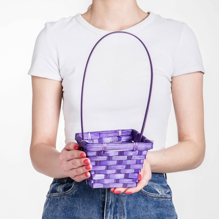 Корзина плетёная, бамбук, квадратная, фиолетовая
Корзина плетёная, бамбук, квадратная, фиолетовая