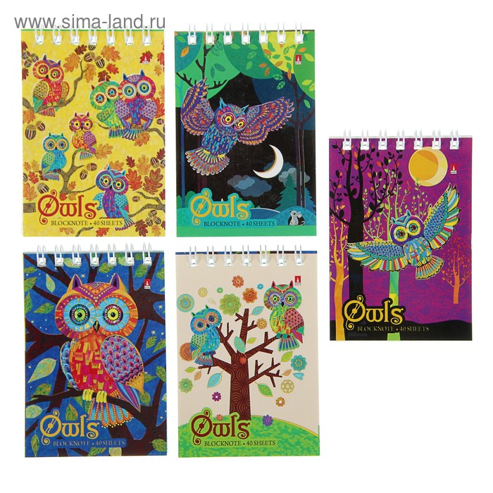 Блокнот А7, 40 листов на гребне "Совы", МИКС
Блокнот А7, 40 листов на гребне "Совы", МИКС