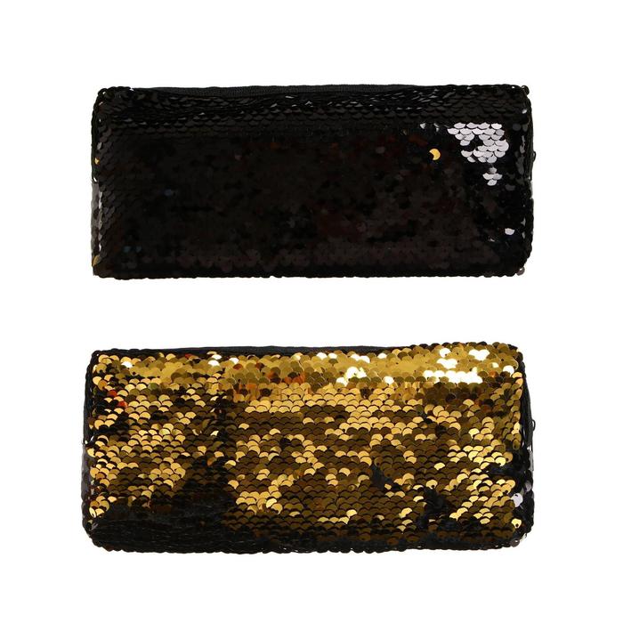 Пенал школьный "Пайетки" на молнии, двухцветный, чёрный/золотистый
Пенал школьный "Пайетки" на молнии, двухцветный, чёрный/золотистый