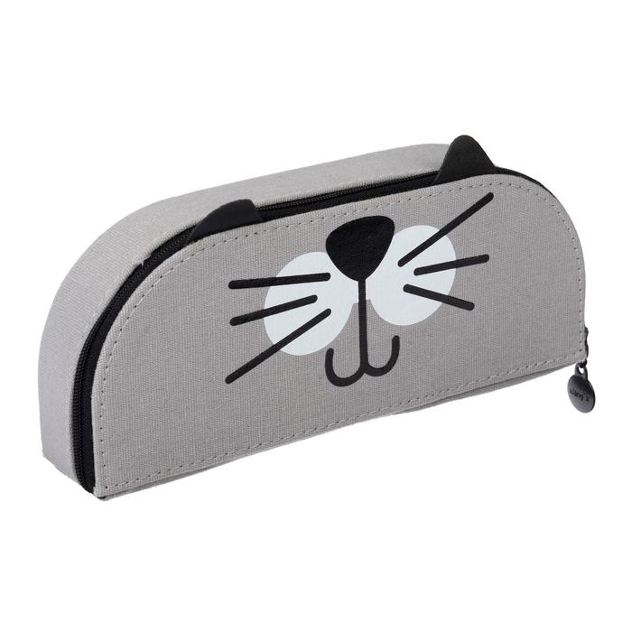 фото Пенал школьный на молнии "мишка серый"