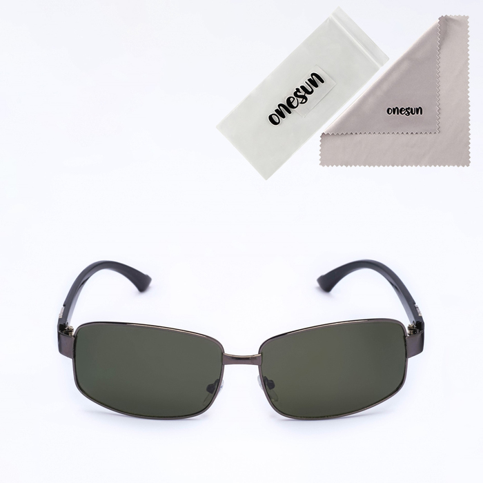 фото Очки солнцезащитные "onesun", дужка 12 см, ширина 14 см, 4 х 6 см, оправа и линзы чёрные мастер к