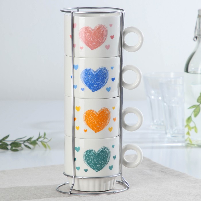 Набор кружек My Love, 240 мл, 4 шт, на металлической подставке
Набор кружек My Love, 240 мл, 4 шт, на металлической подставке