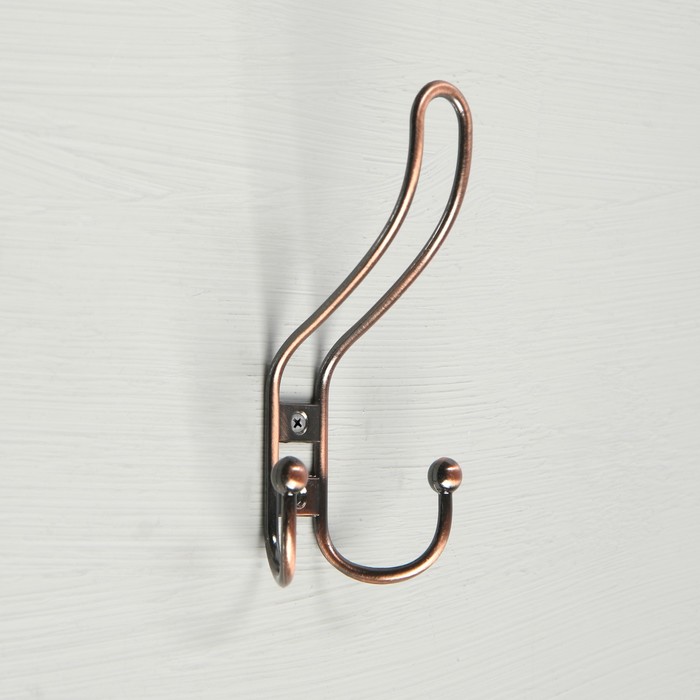 фото Крючок мебельный km303ac, трёхрожковый, цвет медь тундра