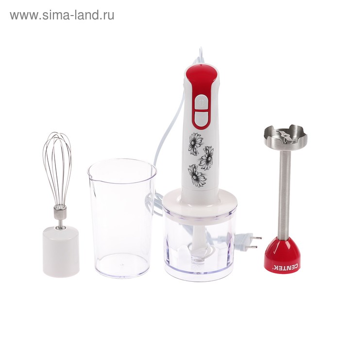 Блендер Centek CT-1336, погружной, 800 Вт, 0.3/0.6 л, 2 скорости, бело-красный
Блендер Centek CT-1336, погружной, 800 Вт, 0.3/0.6 л, 2 скорости, бело-красный