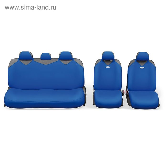 фото Чехол-майка autoprofi r-1 sport plus r-902p bl, закрытое сиденье, полиэстер, 9 предметов, цвет синий