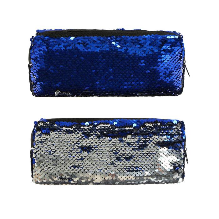 Пенал школьный "Пайетки" на молнии, двухцветный, синий/серебристый
Пенал школьный "Пайетки" на молнии, двухцветный, синий/серебристый