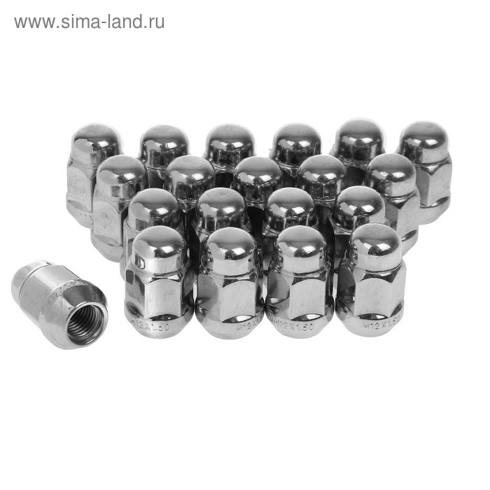 Гайки 12x1,5 мм, высота 35 мм, под ключ 19 мм, конус, закрытые, хром, набор 20 шт
Гайки 12x1,5 мм, высота 35 мм, под ключ 19 мм, конус, закрытые, хром, набор 20 шт